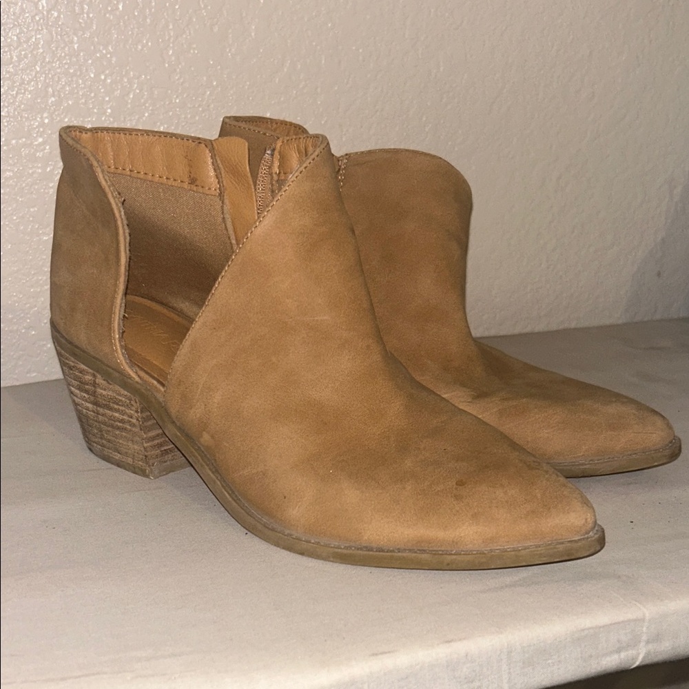 Cynthia Rowley Tan Suede Cutout Ankle Booties